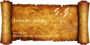 István Jolán névjegykártya