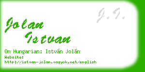 jolan istvan business card